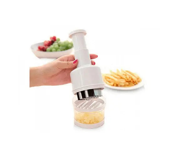 Manual Onion and Garlic Chopper, Mechanical, Plastic Container, White Aventra Store