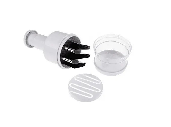 Manual Onion and Garlic Chopper, Mechanical, Plastic Container, White Aventra Store
