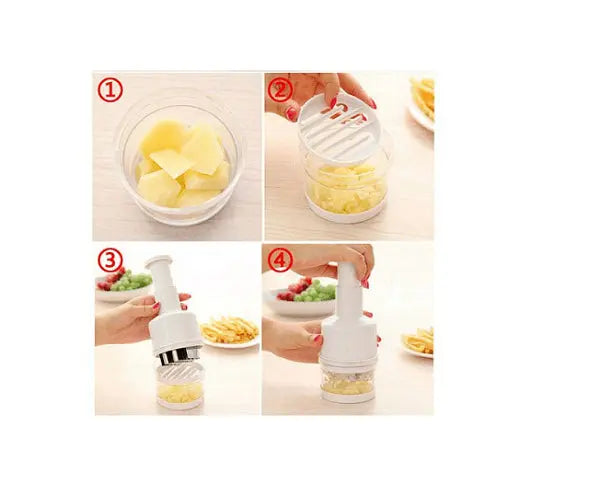 Manual Onion and Garlic Chopper, Mechanical, Plastic Container, White Aventra Store