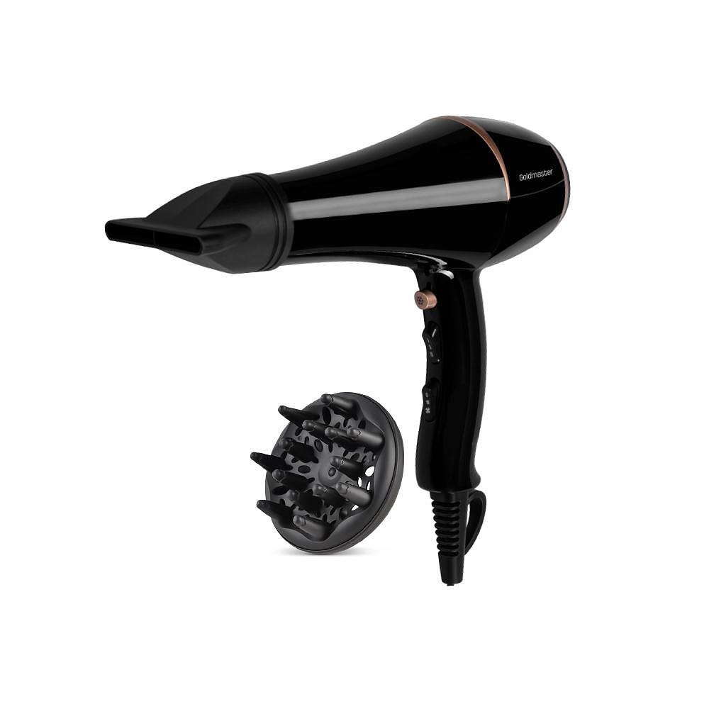 Large diffuser hair dryer Helen, GoldMaster, 2400W, 3 heat settings, Special nozzle Aventra Store