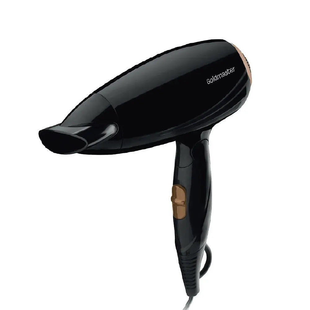Folding hair dryer, GoldMaster, 1600W, Compact design, 2 temperature settings, Black Aventra Store
