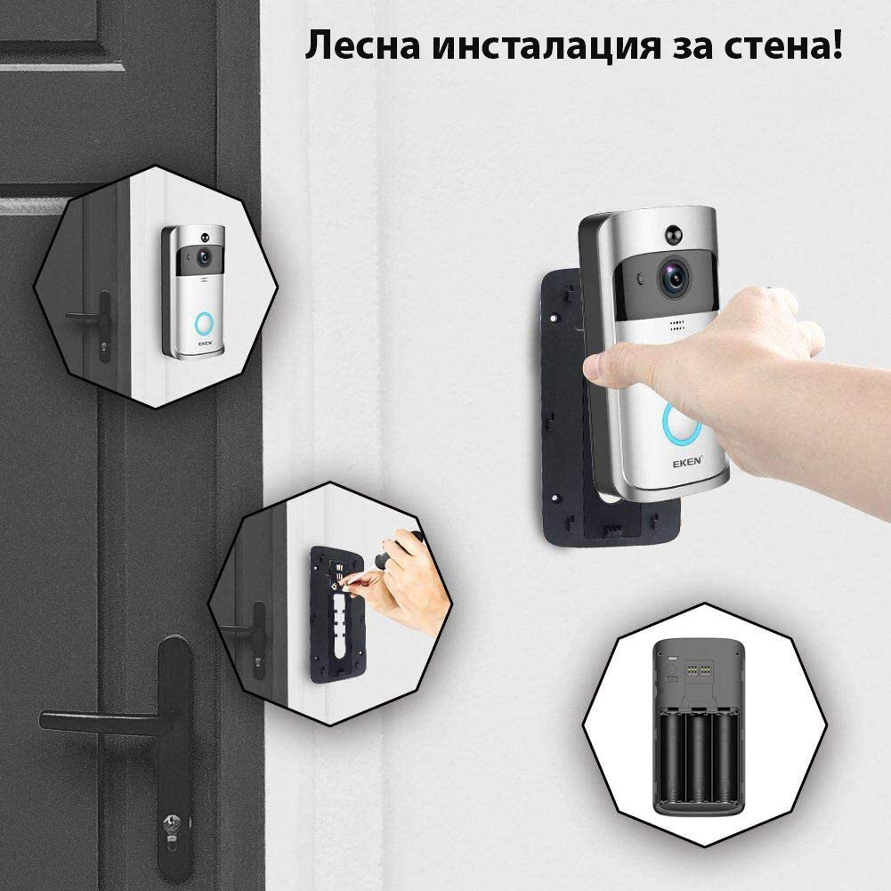 Wifi Smart Видеодомофон V5 с Full HD