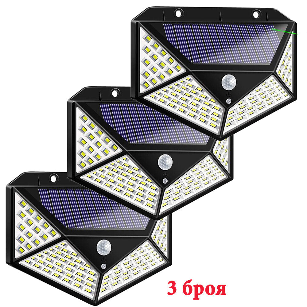 3 pcs. Solar LED lamp with motion sensor 100LED 7W
