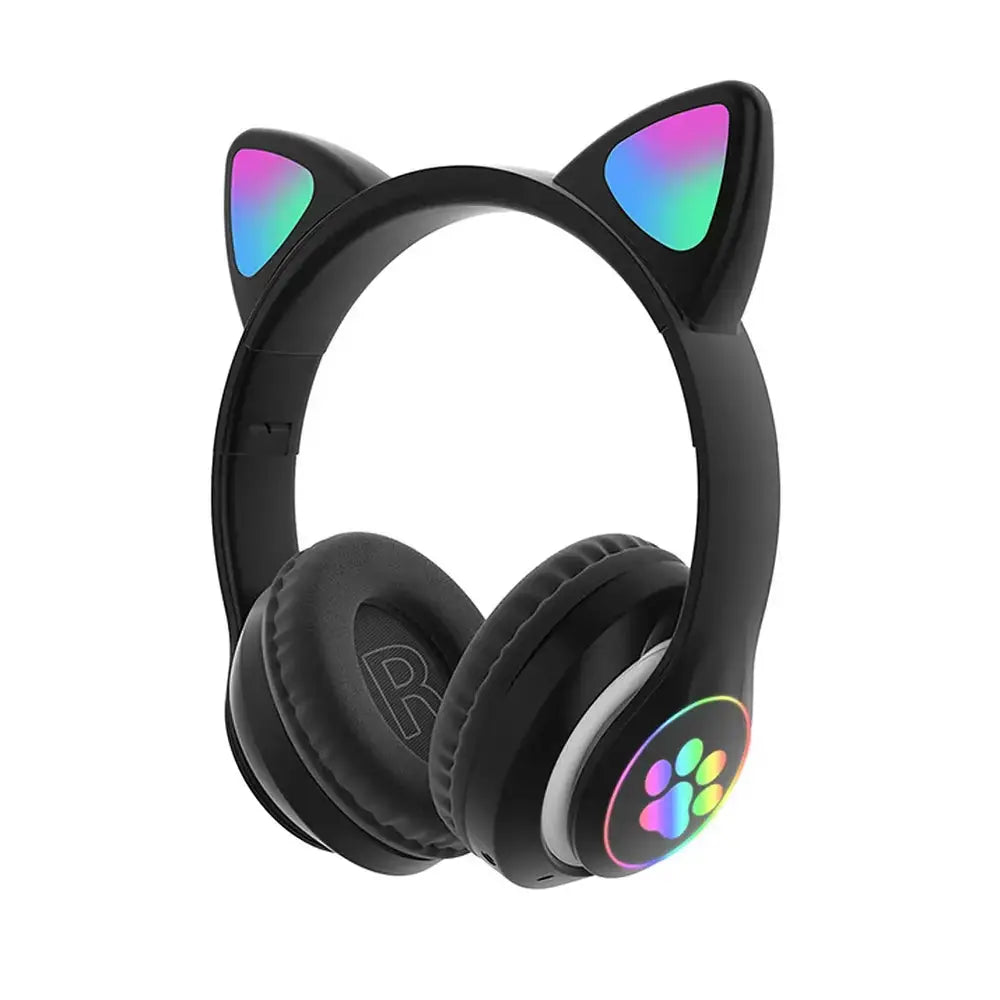 Светещи котешки уши слушалки, BT5.0 с микрофон AUX IN TF MP3 плейър Цветни LED светлини Aventra Store