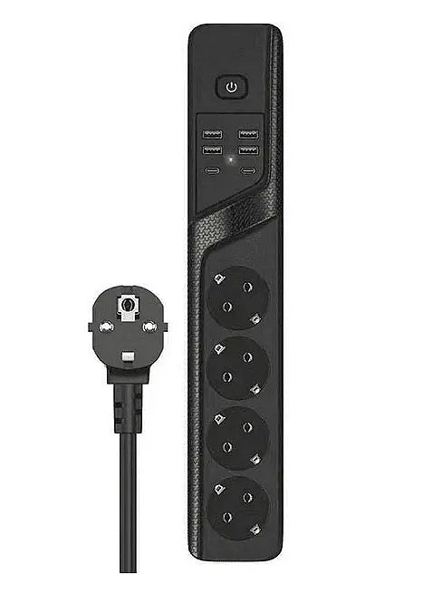 Universal power strip with 3 sockets, Power Socket BKL-19 , 4.2A, 4 USB ports and 2 Type-C ports, Smart technology, 3000W Aventra Store