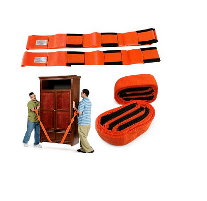 Универсални транспортни колани за пренасяне на мебели, Оранжеви, 2 броя