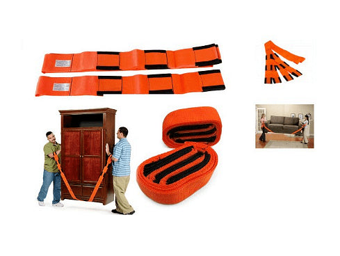 Универсални транспортни колани за пренасяне на мебели, Оранжеви, 2 броя