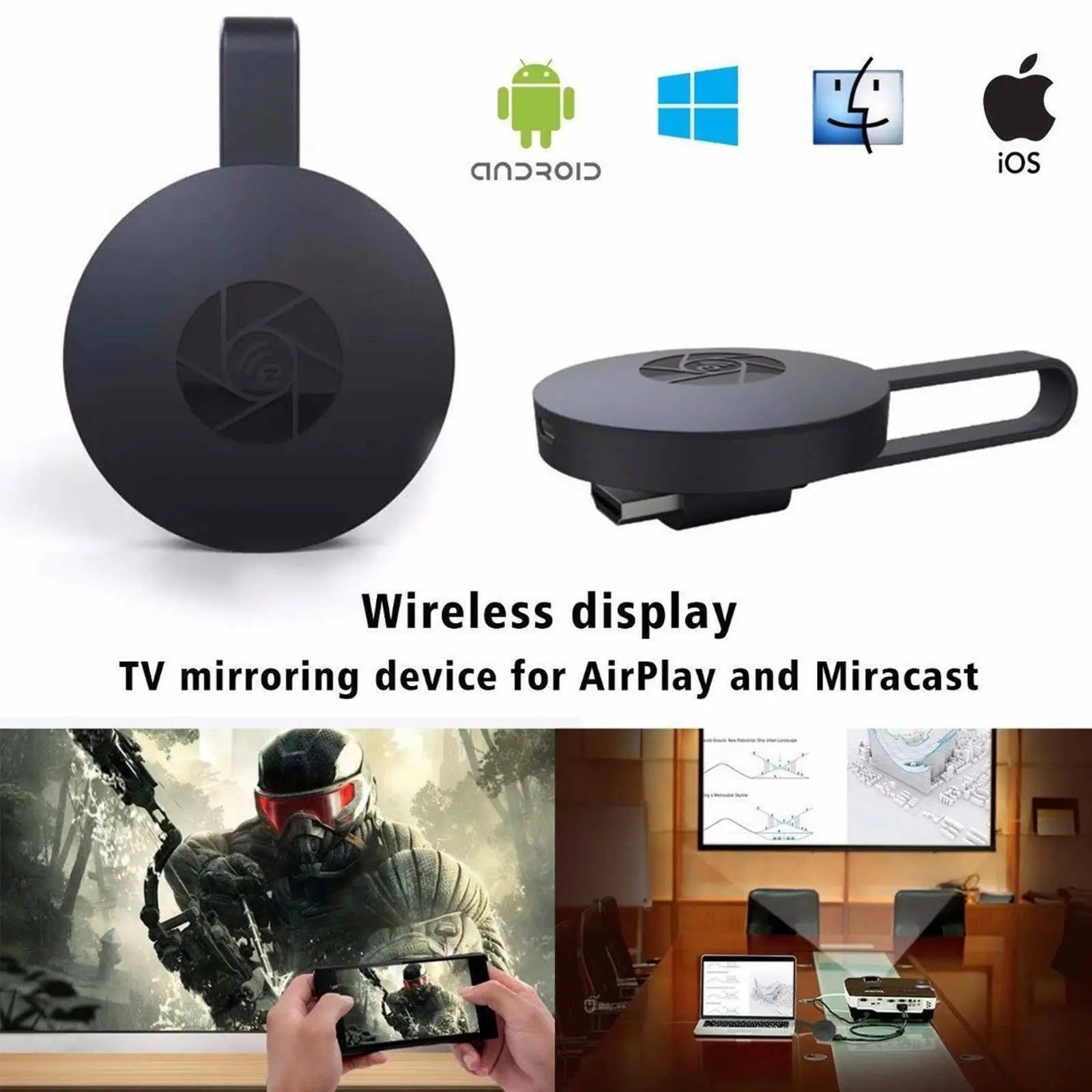 DEVICE FOR WIRELESS CONNECTION OF PHONE, LAPTOP AND TABLET WITH TV - CHROMECAST 4K Aventra Store