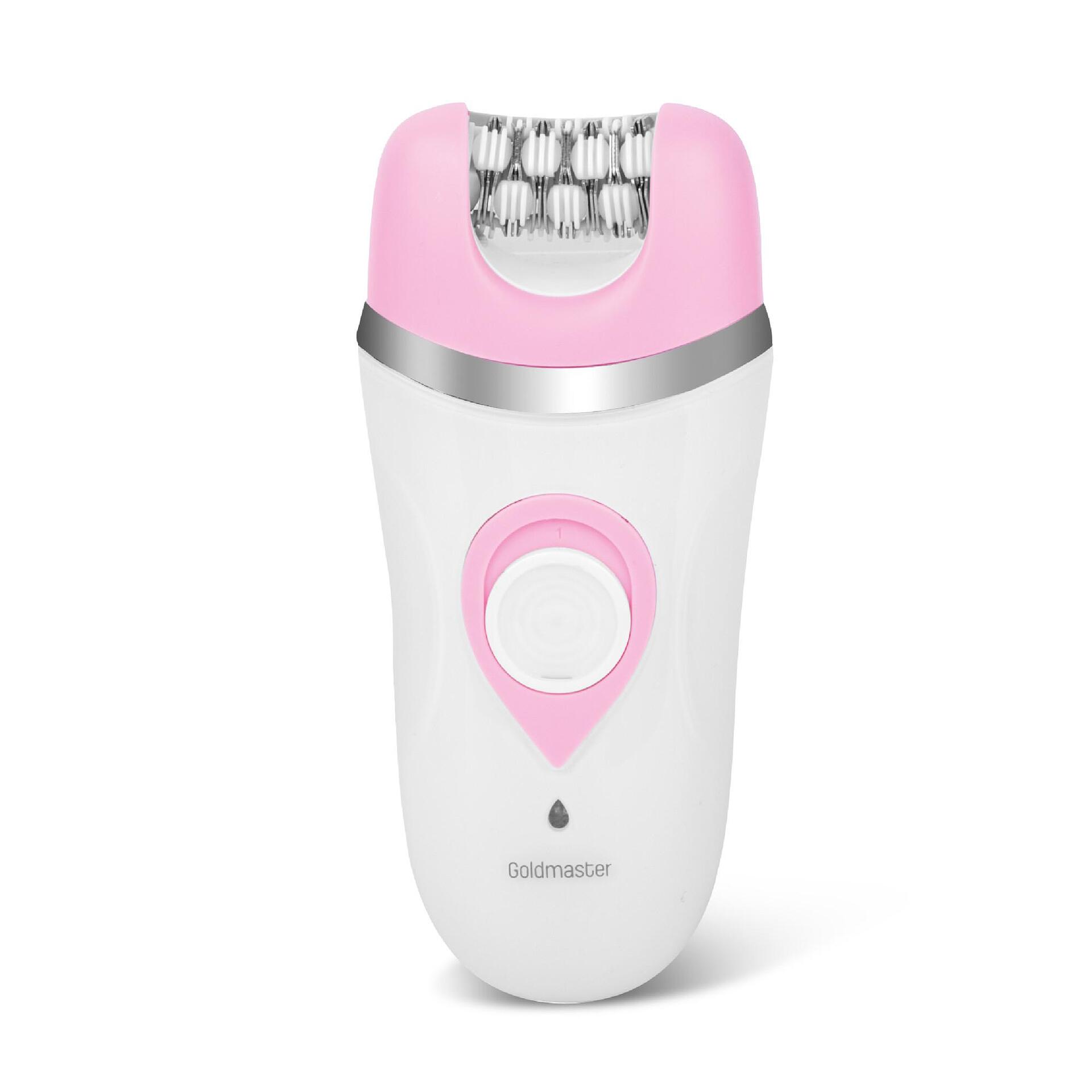 Водоустойчив безкабелен епилатор, GoldMaster, 5в1, 42 пинсети, Мокро и сухо използване, Без кабел