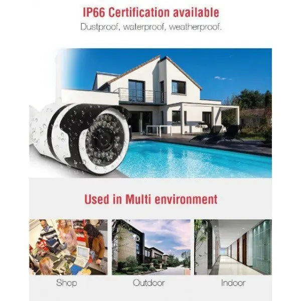 Комплект 2 бр Wateproof Camera WIFI за външен монтаж, нощно виждане Full HD Aventra Store