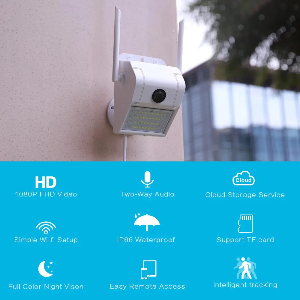 Wifi Camera with built-in LED lighting V380 FUll HD waterproof Aventra Store