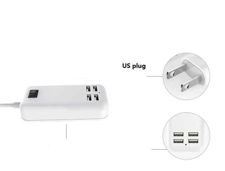 Desktop Charger Digital One SP01031, 4 USB outputs, 1.5m, 15W, Desktop Charger, 1.5m Aventra Store