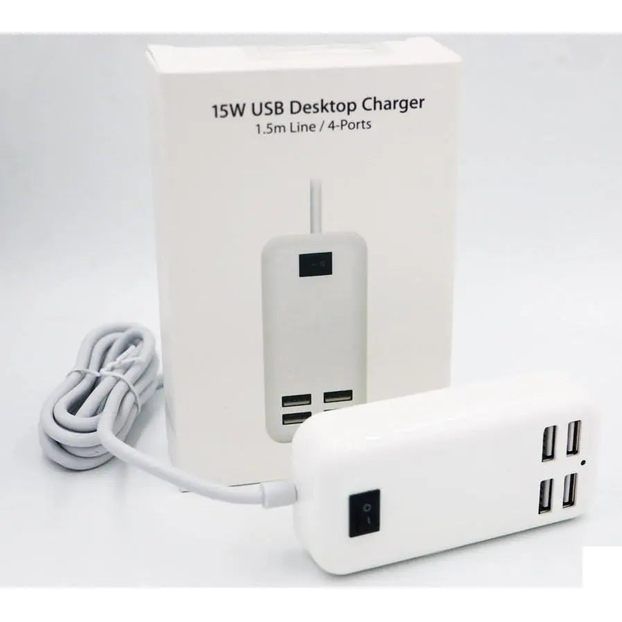 Desktop Charger Digital One SP01031, 4 USB outputs, 1.5m, 15W, Desktop Charger, 1.5m Aventra Store