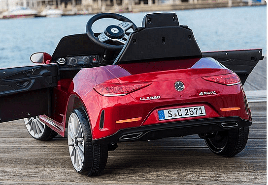 Акумулаторна кола Mercedes Benz CLS350, С кожена седалка, 12V, Черна Aventra Store