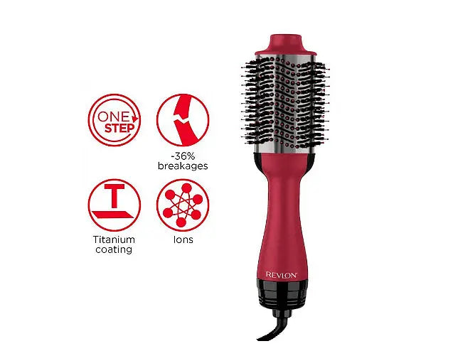 Revlon Special Edition One-Step Volumiser Titanium Electric Brush, RVDR5279UKE, 3 temperature settings, Ionization Technology, Travel Bag Aventra Store