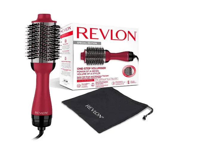 Revlon Special Edition One-Step Volumiser Titanium Electric Brush, RVDR5279UKE, 3 temperature settings, Ionization Technology, Travel Bag Aventra Store