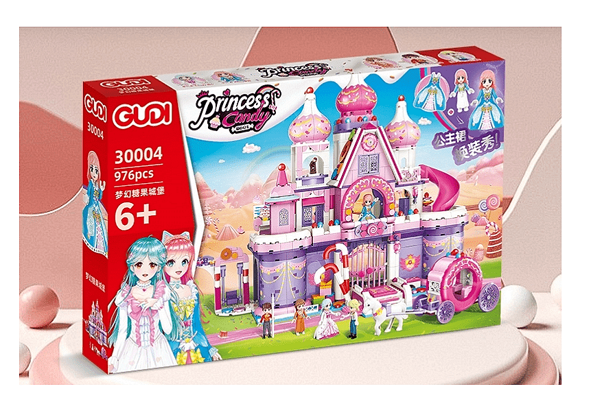 Конструктор Candy Castle, Gudi, Модел 30004, Сладък замък, 976 части