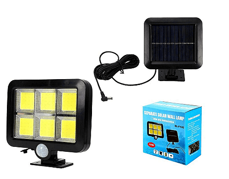 LED соларен панел лампа PIR сензор за движение дистанционно управление нощно улично осветление черно