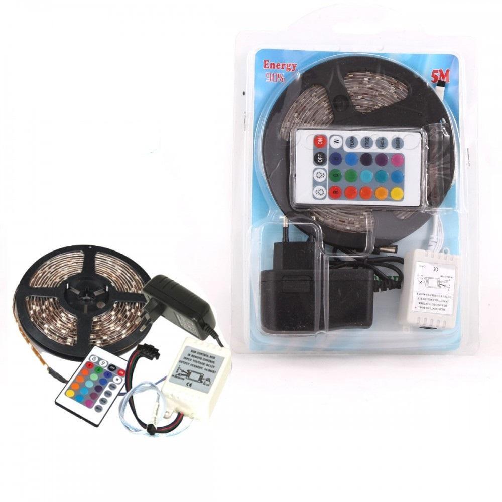 LED ЛЕНТА ЦВЕТНА RGB - 5м. Водоустойчива + дистанционно