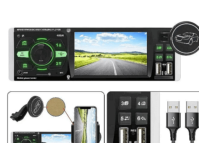 Мултимедия за кола с екран 4.1инча, TAKARA 4052AI, 1din, 4x45W