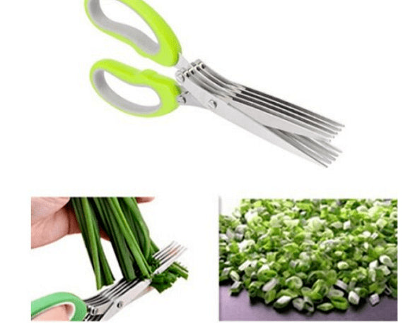 Универсална ножица за зелени подправки с 5 режещи повърхности