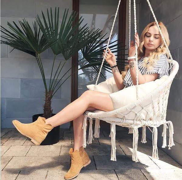 Висяща въжена люлка-хамак + Подарък възглавница /бял крем/